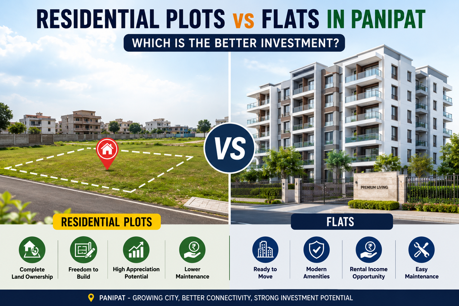 Residential Plots vs Flats in Panipat: Which Is the Better Investment?